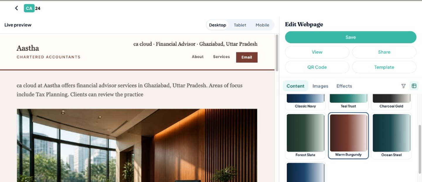 CA24 website editor
