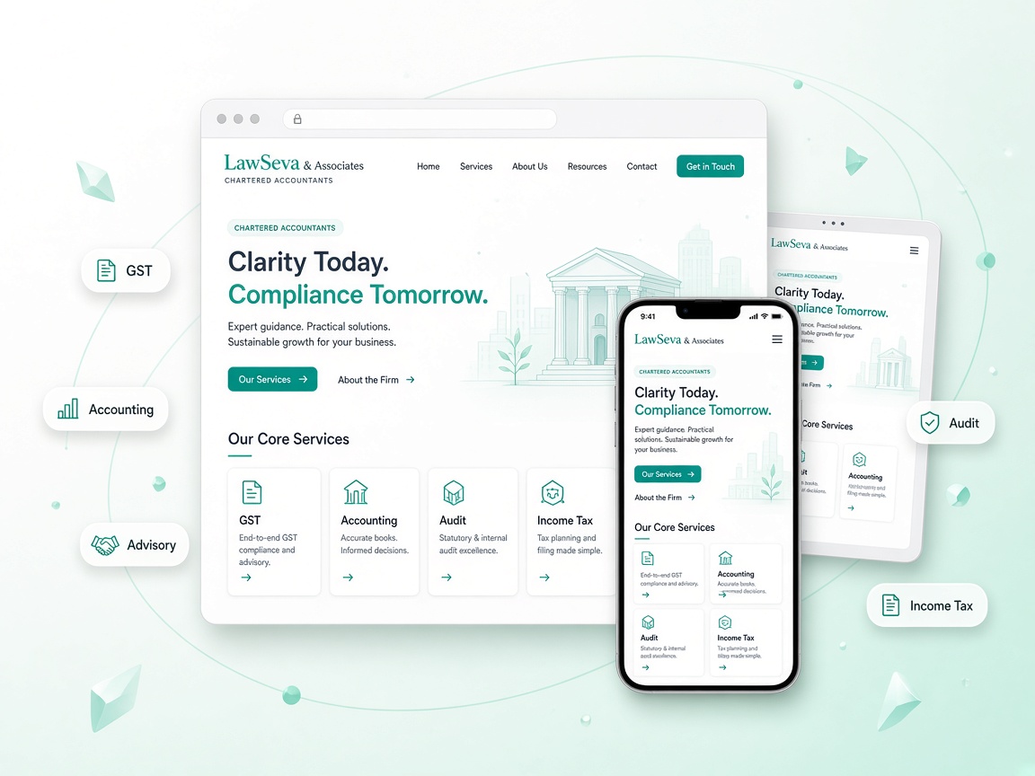 CA firm website on desktop, tablet and mobile